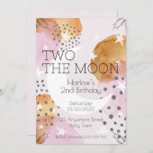 Rosa Mond zwei den Mond Einladung (Vorne/Hinten)