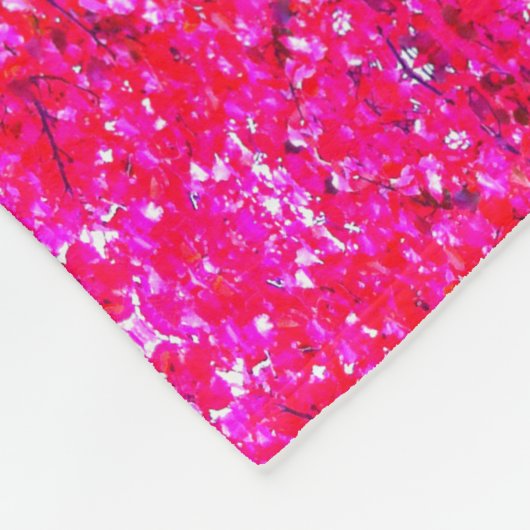 Rosa Monetlandschaft, rosa Blätter Fleecedecke (Ecke)