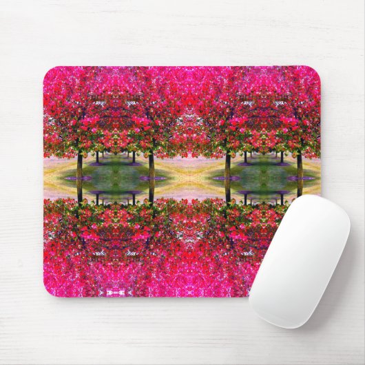 Rosa Monetlandschaft, rosa Blätter Mousepad (Mit Mouse)