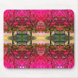 Rosa Monetlandschaft, rosa Blätter Mousepad