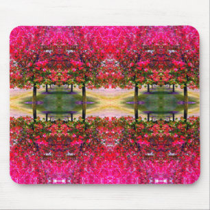 Rosa Monetlandschaft, rosa Blätter Mousepad