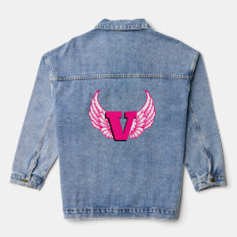 Rosa Monogram Angel Wings Denim Jacket Jeansjacke