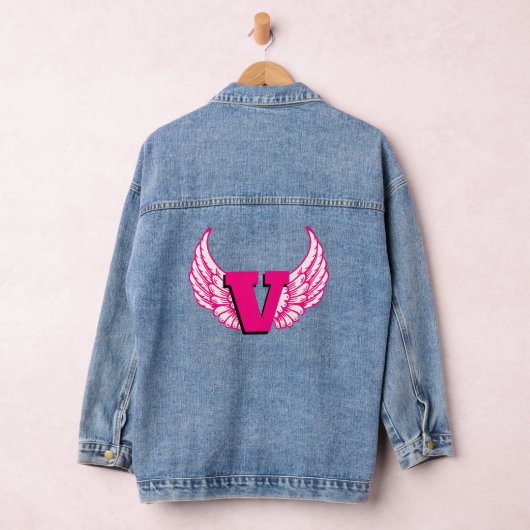 Rosa Monogram Angel Wings Denim Jacket Jeansjacke (Hangar)