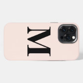 Rosa Monogram, erster Individuelle Name Klasse iPhone Hülle (Rückseite (Horizontal))
