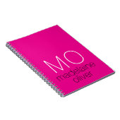 Rosa Monogram Initial Notebook Journal Notizblock (Rechte Seite)
