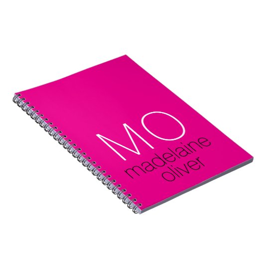 Rosa Monogram Initial Notebook Journal Notizblock (Rechte Seite)