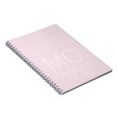 rosa Monogram Notebook Journal Custom Initial Notizblock (Rechte Seite)