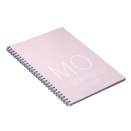 rosa Monogram Notebook Journal Custom Initial Notizblock (Rechte Seite)