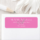 Rosa Monogram Wedding Simple Modern Rücksendeadres (Insitu)
