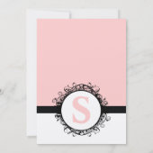 Rosa Monogram Wedite oder irgendeine Farbe Einladung (Rückseite)
