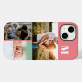 Rosa Monogramm 3-Foto-Collage Case-Mate iPhone Hülle (Rückseite (Horizontal))