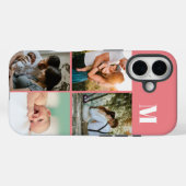 Rosa Monogramm 4 Foto Collage Case-Mate iPhone Hülle (Rückseite (Horizontal))
