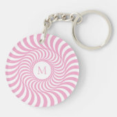 Rosa Monogramm anfänglicher Acryl-Schlüsselanhänge Schlüsselanhänger (Rückseite)