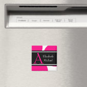 Rosa Monogramm Anfangshochzeitsmagazin Magnet (In Situ (Geschirrspüler))