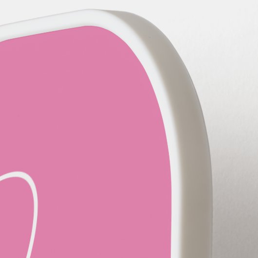 Rosa monogramm Aquarell-Blume Pickleball Schläger (Linke Seite)