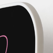 Rosa Monogramm Aquarell Blume schwarzer Name Pickleball Schläger (Linke Seite)