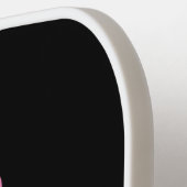 Rosa Monogramm Aquarellfarbe Blume schwarz Pickleball Schläger (Linke Seite)