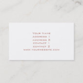 Rosa Monogramm auf Rose-Goldmarmor Visitenkarte (Rückseite)