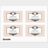 Rosa Monogramm aus der Stadtgeschenktüte Rechteckiger Aufkleber (Blatt)