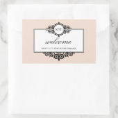 Rosa Monogramm aus der Stadtgeschenktüte Rechteckiger Aufkleber (Tasche)