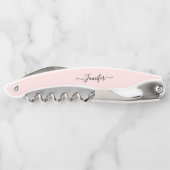 Rosa Monogramm Bier Wein Korkenzieher Flaschenöffn (Rückseite)