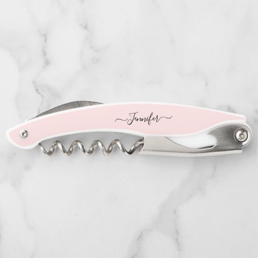 Rosa Monogramm Bier Wein Korkenzieher Flaschenöffn (Rückseite)