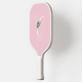rosa Monogramm Blume Buchstabe C Pickleball Schläger (Links)