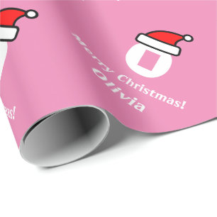 Rosa Monogramm Brief Merre Weihnachtsverpackung Geschenkpapier