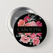 Rosa Monogramm Button (Vorne & Hinten)