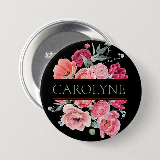 Rosa Monogramm Button (Vorne & Hinten)