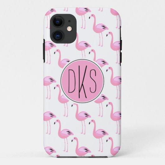Rosa Monogramm der Flamingo-| Case-Mate iPhone Hülle (Rückseite)