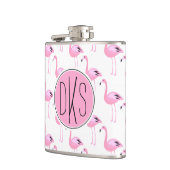 Rosa Monogramm der Flamingo-| Flachmann (Links)