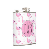 Rosa Monogramm der Flamingo-| Flachmann (Rechts)