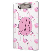 Rosa Monogramm der Flamingo-| Klemmbrett (Links)