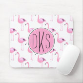 Rosa Monogramm der Flamingo-| Mousepad (Mit Mouse)