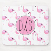 Rosa Monogramm der Flamingo-| Mousepad (Vorne)
