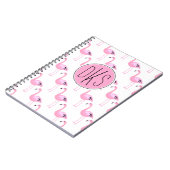 Rosa Monogramm der Flamingo-| Notizblock (Linke Seite)