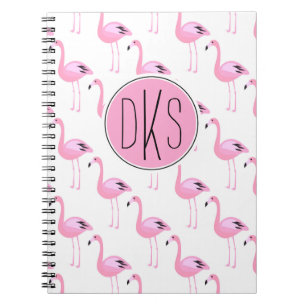Rosa Monogramm der Flamingo-  Notizblock
