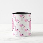 Rosa Monogramm der Flamingo-| Tasse (Zentrum)