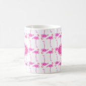 Rosa Monogramm des Flamingo-Muster-| Kaffeetasse (Mittel)