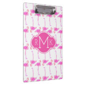 Rosa Monogramm des Flamingo-Muster-| Klemmbrett (Rechts)
