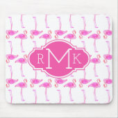 Rosa Monogramm des Flamingo-Muster-| Mousepad (Vorne)