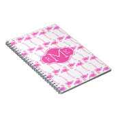 Rosa Monogramm des Flamingo-Muster-| Notizblock (Rechte Seite)