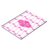 Rosa Monogramm des Flamingo-Muster-| Notizblock (Linke Seite)
