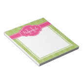 Rosa Monogramm des roten, weißen Diamantpunktes Notizblock (angewinkelt)