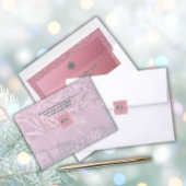 Rosa Monogramm Elegant Winterkleber Quadratischer Aufkleber