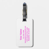 Rosa Monogramm farbige Flip Flops und Surfboard Gepäckanhänger (Rückseite vertikal)