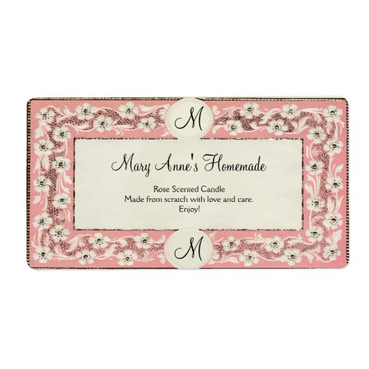 rosa Monogramm Floral (Vorne)