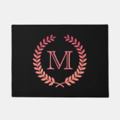 Rosa Monogramm Fußmatte (Vorderseite)