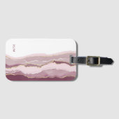 Rosa Monogramm Gepäckanhänger (Vorderseite (Horizontal))